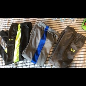 Boys Nike and UA sweat pants